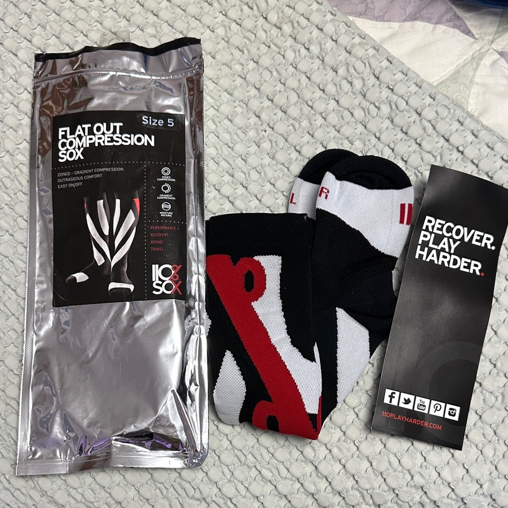 Compression Sox - Black, White, and Red